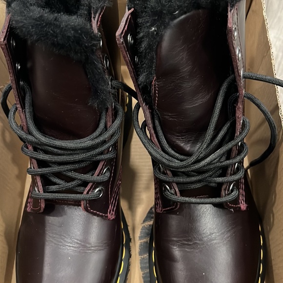 Doc Marten Serena Fur Lined Oxblood Boots - Picture 3 of 9